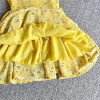 Girls dress + HAT 2 pcs Baby Girl Summer Dress For Kids Girl Outfits Yellow Floral Dress Fashion Sweet Princess kids clothes