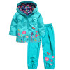 Girls Clothes Sets Autumn Children Clothing Boy Raincoat Sport Suit Print Long Sleeve Waterproof Girls Jacket+Pants Kids Clothes