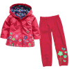 Girls Clothes Sets Autumn Children Clothing Boy Raincoat Sport Suit Print Long Sleeve Waterproof Girls Jacket+Pants Kids Clothes