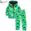 Girls Clothes Sets Autumn Children Clothing Boy Raincoat Sport Suit Print Long Sleeve Waterproof Girls Jacket+Pants Kids Clothes