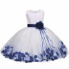 Newborn Baby Girl Christening Gown Tulle Infant Petals Bridal Dresses Toddler Girl First Birthday Party Dresses Baptism Clothes