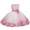 Newborn Baby Girl Christening Gown Tulle Infant Petals Bridal Dresses Toddler Girl First Birthday Party Dresses Baptism Clothes