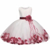 Newborn Baby Girl Christening Gown Tulle Infant Petals Bridal Dresses Toddler Girl First Birthday Party Dresses Baptism Clothes