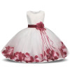 Newborn Baby Girl Christening Gown Tulle Infant Petals Bridal Dresses Toddler Girl First Birthday Party Dresses Baptism Clothes