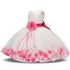 Newborn Baby Girl Christening Gown Tulle Infant Petals Bridal Dresses Toddler Girl First Birthday Party Dresses Baptism Clothes
