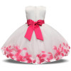 Newborn Baby Girl Christening Gown Tulle Infant Petals Bridal Dresses Toddler Girl First Birthday Party Dresses Baptism Clothes