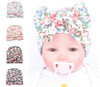 Newborn Baby Floral Hat Big Bow Baby Hat Organic Cotton Spring Autumn Hat Newborn Hospital Hat Baby Infant Gift
