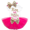 Newborn Baby Christening Gown Gold Sequins 0-2 Year Birthday Outfits Infant Party Dress Baby Tutu Tulle Toddler Girl Clothes