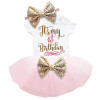 Newborn Baby Christening Gown Gold Sequins 0-2 Year Birthday Outfits Infant Party Dress Baby Tutu Tulle Toddler Girl Clothes