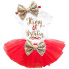 Newborn Baby Christening Gown Gold Sequins 0-2 Year Birthday Outfits Infant Party Dress Baby Tutu Tulle Toddler Girl Clothes