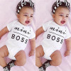 Newborn Baby Boys Girls Mini Boss Cotton Clothes Bodysuit Jumpsuit Outfit Sunsuit Clothes Set