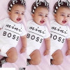 Newborn Baby Boys Girls Mini Boss Cotton Clothes Bodysuit Jumpsuit Outfit Sunsuit Clothes Set