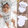 Newborn Baby Boys Girls Mini Boss Cotton Clothes Bodysuit Jumpsuit Outfit Sunsuit Clothes Set