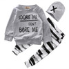 Newborn Baby Boy Girls Clothes Long Sleeve Tops +Long Pants Hat 3PCS Outfits Set
