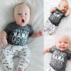 Newborn Baby Boy Girl Clothes Tops Mama Letter Print Cotton T-shirt+Arrow Geometric Pants Leggings 2pcs Outfits Baby Set 0-24M