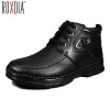 ROXDIA winter snow leather men boots warm fur ankle boot waterproof for father male shoes 39-44 RXM066