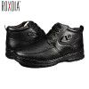 ROXDIA winter snow leather men boots warm fur ankle boot waterproof for father male shoes 39-44 RXM066