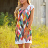 Round Neck Geometric Printed Casual Dresses
