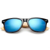 RoShari Vintage Bamboo Wood men Sunglasses Women Brand Designer black and blue UV400 Mirror Sun Glasses men oculos de sol