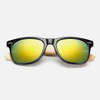 RoShari Vintage Bamboo Wood men Sunglasses Women Brand Designer black and blue UV400 Mirror Sun Glasses men oculos de sol