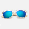 RoShari Vintage Bamboo Wood men Sunglasses Women Brand Designer black and blue UV400 Mirror Sun Glasses men oculos de sol