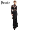 Rosetic Gothic Mermaid Skirt Women Frilly Mermaid Sexy Fishtail Corset Lace-Up Slim Floor-Length Vintage Fishtail Long Skirts