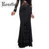 Rosetic Gothic Mermaid Skirt Women Frilly Mermaid Sexy Fishtail Corset Lace-Up Slim Floor-Length Vintage Fishtail Long Skirts