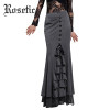 Rosetic Gothic Mermaid Skirt Women Frilly Mermaid Sexy Fishtail Corset Lace-Up Slim Floor-Length Vintage Fishtail Long Skirts