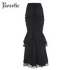 Rosetic Gothic Mermaid Skirt Women Autumn Black Lace Goth Trumpet Bottoms Fishtail Fashion Bodycon Vintage Gothic Mermaid Skirts