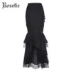 Rosetic Gothic Mermaid Skirt Women Autumn Black Lace Goth Trumpet Bottoms Fishtail Fashion Bodycon Vintage Gothic Mermaid Skirts