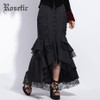 Rosetic Gothic Mermaid Skirt Women Autumn Black Lace Goth Trumpet Bottoms Fishtail Fashion Bodycon Vintage Gothic Mermaid Skirts