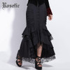 Rosetic Gothic Mermaid Skirt Women Autumn Black Lace Goth Trumpet Bottoms Fishtail Fashion Bodycon Vintage Gothic Mermaid Skirts