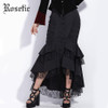 Rosetic Gothic Mermaid Skirt Women Autumn Black Lace Goth Trumpet Bottoms Fishtail Fashion Bodycon Vintage Gothic Mermaid Skirts
