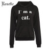 Rosetic Gothic Hoodie Women Black Autumn Letter Sweatshirts Boyfriend Style Loose Tops Fashion Casual Street Preppy Goth Hoodies