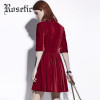 Rosetic Gothic Dress Dark Red Women Summer A-Line Casual Dresses Goth Fashion Street Elegant Hollow Preppy Vintage Gothics Dress