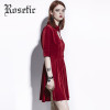 Rosetic Gothic Dress Dark Red Women Summer A-Line Casual Dresses Goth Fashion Street Elegant Hollow Preppy Vintage Gothics Dress