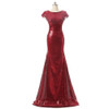 Rose Gold/Silver/Burgundy Sequins Bridesmaid Dresses Short Cap Sleeves Bling Bridesmaid Gowns Sparkling Maid of Honor Dresses