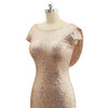 Rose Gold/Silver/Burgundy Sequins Bridesmaid Dresses Short Cap Sleeves Bling Bridesmaid Gowns Sparkling Maid of Honor Dresses