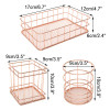 Rose Gold Wire Mesh Storage Basket Pastoral Style Kitchen Dry Food Fruits Display Office Supplies Organiser Household Decoration