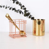 Rose Gold Wire Mesh Storage Basket Pastoral Style Kitchen Dry Food Fruits Display Office Supplies Organiser Household Decoration