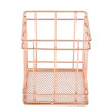 Rose Gold Wire Mesh Storage Basket Kitchen Dry Food Fruits Display Office Supplies Organiser Household Decoration Pastoral Style