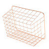 Rose Gold Wire Mesh Storage Basket Kitchen Dry Goods Organiser Office Supplies Basket Modern Pastoral Style Household Decoration