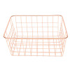 Rose Gold Wire Mesh Storage Basket Kitchen Dry Goods Organiser Office Supplies Basket Modern Pastoral Style Household Decoration