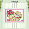 Rose flowers clock home decor painting counted print on canvas DMC 14CT 11CT chinese Cross Stitch Needlework Set Embroidery kits
