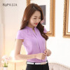 ROPALIA Summer Women Tops Short Sleeve Casual Chiffon Blouse Female V-Neck Work Wear Solid Office Shirts For Women ROPALIA Summer Women Tops Short Sleeve Casual Chiffon Blouse Female V-Neck Work Wear Solid Office Shirts For Women