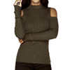 ROPALIA Sexy Female Turtleneck Off Shoulder Pullover Sweater Women Tricot Oversize Jumper Pull Autumn Knitted Lady Top