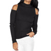 ROPALIA Sexy Female Turtleneck Off Shoulder Pullover Sweater Women Tricot Oversize Jumper Pull Autumn Knitted Lady Top