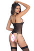 Ropa Interior Sexy Mujer Erotica Sleepwear Women  Eyelash Lace Teddy with Garters LC33004 Porte Jaretelles Sexy Clothes