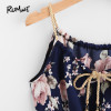 ROMWE Womens Summer Dresses 2018 Summer Spaghetti Strap A Line Dress Braided Bead Strap Tie Front Flower Print Dress ROMWE Womens Summer Dresses 2018 Summer Spaghetti Strap A Line Dress Braided Bead Strap Tie Front Flower Print Dress
