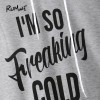 ROMWE Slogan Print Grey Hoodies Letter Print Women Graphic Brief Hoodie Pocket Sweatshirt 2018 Autumn New Long Sleeve Hoodies